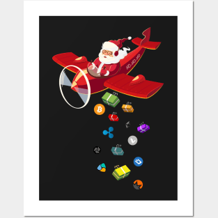 Santa Claus giving Free Crypto Posters and Art